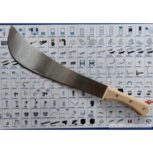Bozótvágó kés íves (machete) teljes/penge hossz: 530/380 mm nyél: fa