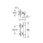 Grohe Grohtherm 1000 Cosmopolitan M termosztátos zuhanycsaptelep