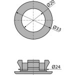 Rozetta – mosdó túlfolyóhoz DN33