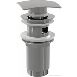   CLICK/CLACK mosdó leeresztő 5/4", túlfolyóval, fémből, szögletes dugóval