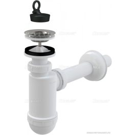 Mosdószifon DN32 rozsdamentes leeresztővel DN63