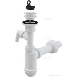   Mosdószifon DN40 csatlakozóval és műanyag leeresztővel DN63