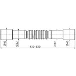 Flexibilis bekötőcső 40–32×32–40
