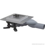 Rozsdamentes padlóösszefolyó extra-alacsony 130×130 mm vízszintes, rács nélkül, vizes bűzzár