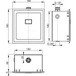 Automata piszoár öblítő, króm, 12 V (hálózati)