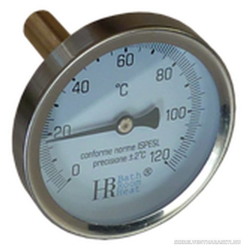 BRH hőmérő Ø63mm fémházas 1/2" 40mm-es merülőhüvellyel 0-120°C
