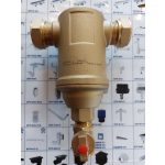 BRH iszapleválasztó 22mm csatlakozás vízszintes leeresztőcsappal  (RÉZ, pmax=10bar!)