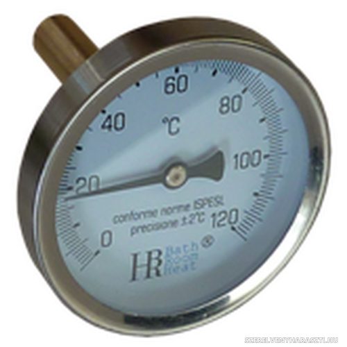 BRH hőmérő Ø40mm 1/4" 28mm-es merülőhüvellyel 0-120°C