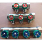 BRH szelepes osztó 1"KB-3/4"eurokonus 2 körös