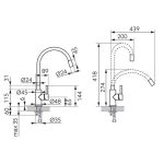 Ferro Zumba INOX konyhai csaptelep flexibilis kifolyócsővel,bézs