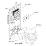 Egységcsomag NIAGARA FIX WC tartály + fehér ovális nyomólap + fali WC csésze (Keraco)