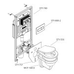 Egységcsomag NIAGARA FIX WC tartály + króm szögletes nyomólap + fali WC csésze (MEXICO-I)
