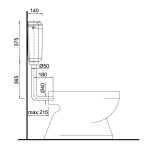 Egységcsomag AQUA WC tartály + Ø40/50 rövid bekötőcső + fayance