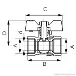 Ferro F-Comfort golyóscsap, pillangókar, BB, 1/2"