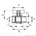 Ferro F-Power golyóscsap pillangókarral, 3/8" KB