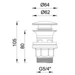 Klikk-Klakk leeresztő mosdóhoz, műanyag