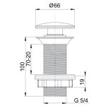 Klikk-Klakk FÉM dugós MÜA test tisztítható 5/4"