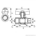 Ferro Herkules golyóscsap pillangókarral, 40 bar, 1/2", fix, KB