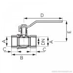 Ferro Herkules golyóscsap lapátkarral 40 bar 1/2" BB