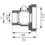 Szivattyúhollander elzáróval és visszacsapó szeleppel, 6/4'-1"