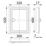 Csempeajtó 300x400 mm
