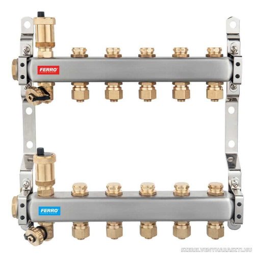 Osztó-gyűjtő 1" csatlakozókkal együtt, 4 körös
