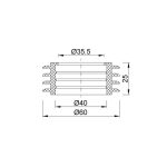 Bordás gumi WC bekötőcsőhöz, Ø40 mm-es