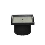 Burkolható padlóösszefolyó magasító fekete 150x150