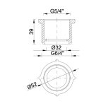 Szűkítő szifonhoz: 5/4" belső menet - 6/4" külső menet + tömítés