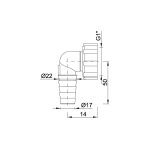 Tömlővégcsatlakozó, mosógéphez