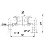 Y bekötőcső kétféle csatlakozóval