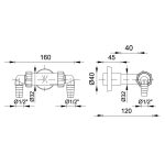 T bekötő mosógéphez dupla csonk Ø40/32 