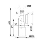 WC bekötő könyök, Ø110 mm-es, légbeszívós