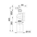 WC bekötő könyök, Ø110 mm-es, mosógépcsatlakozós