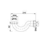 Zuhanytálca szifon, 6/4"