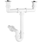 Kétmedencés csőszifon két leereztőszeleppel Ø40 mm-es elfolyással