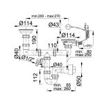 Gyümölcs mosós kétmedencés mosogató szifon