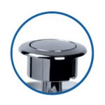 Monoblokkos egységcsomag: egy gombos öblítőszelep + 3/8"-os réz menetes töltőszelep, szerelési egységcsomaggal