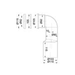 WC bekötő könyök Ø90/110 mm 
