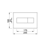 Nyomólap, kétgombos szögletes, fehér