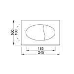 Nyomólap, kétgombos, ovális, fehér