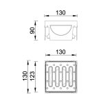 T idom kültéri folyókához, horganyzott ráccsal, lapos