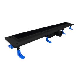 Styron zuhanyfolyóka FEKETE festett üveggel 700 mm-es