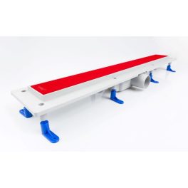 Styron zuhanyfolyóka PIROS festett üveggel 700 mm-es