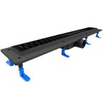 Styron fekete zuhanyfolyóka 800-as Medium fekete ráccsal