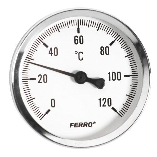 Hőmérő hátsós csatlakozású 0-120°C, Ø80 mm, 1/2" 