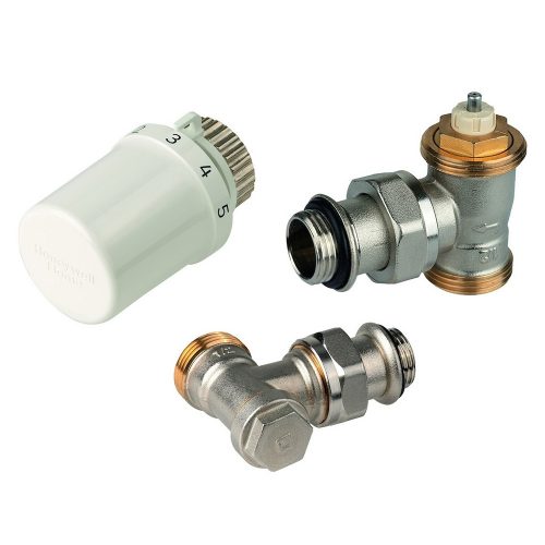 Honeywell 1/2" Termosztatikus sarok radiátorszelep készlet KK