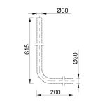 Ø28-as WC öblítő cső, rövid, krómozott