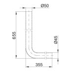 Ø40/50 WC bekötő cső, hosszú
