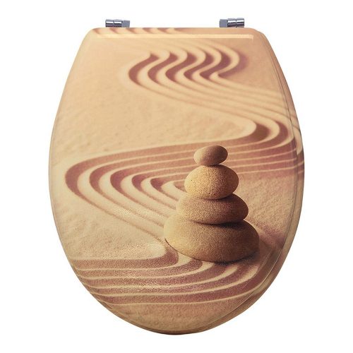 Aqua WC ülőke - színes, homokban csíkos mintás